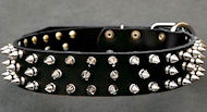 Black Spiked Leather Dog Collar for all dogs Black Spiked Leather Dog Collar for all dogs