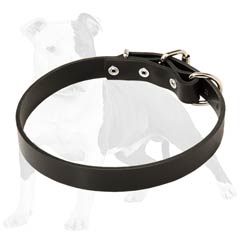 Maximally comfortable leather dog collar