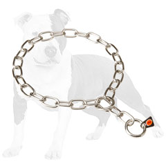 Fur saver choke chain dog collar made of steel