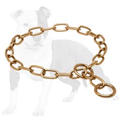 Fur saver choke chain dog collar made of curogan