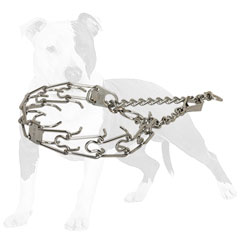 Strong steel pinch dog collar with chrome plating