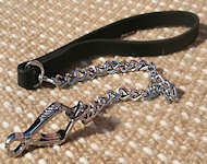 Exclusive HS dog leash with leather handle (Made in Germany)