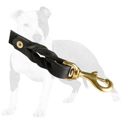 Leather leash with sturdy snap hook