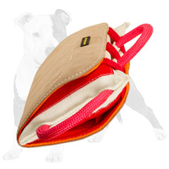 Reliable biting pad for dog training with handles