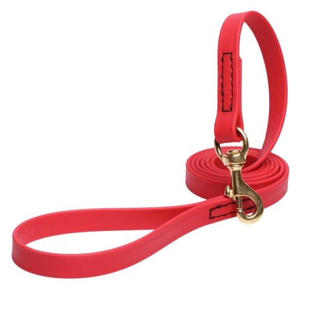 Red Waterproof dog Leash Made of Biothane