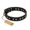 "Black Elegance" FDT Artisan Leather dog Collar with Round Studs