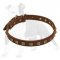 Fashion Leather Canine Collar Studded with Squares and Dots for Walking/Training