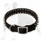 Black Nylon Spiked Dog Collar - 2 Rows of spikes-Dog Supplies
