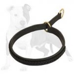 Awesome Leather Training Choke Collar with Stitched Leather Braid