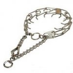 Chrome Plated Pinch Prong Collar with Quick Release Buckle 1/8 inch (3.25 mm)