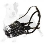 Professional Wire Basket Muzzle with Leather Padding for Dog Training and Daily Use