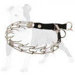 Smart Design Stainless Steel Pinch Prong Dog Collar with Click Lock Buckle and Nylon Loop 1/8 inch (3.2 mm)