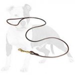 Show Round Leather Dog Leash