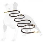 Leather Dog Leash with Seven Modes Usage for Walking and Training