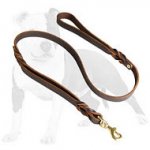 Fashion Double Handle Leather Dog Leash 3/4 inch on 5 FT