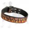 Painted in Flames Leather Dog Collar for Training and Walking