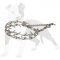 Silver-like chrome plated pinch prong dog collar with swivel and snap hook 1/11 inch (2.25 mm)