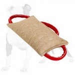 Dog bite pad made of jute with 3 handles - Jute Bite Pillow