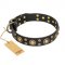 "Baroque Chic" FDT Artisan Studded Black Leather dog Collar