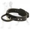 2 ply leather agitation dog collar with handle