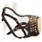 Royal Brass Studded Leather Dog Muzzle to Ease Training