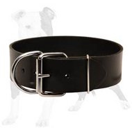 Soft and Smooth Extra Wide Leather Dog Collar for Training, Walking and Other Activity of Your Canine