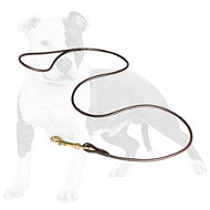 Show Round Leather Dog Leash