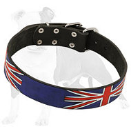 "United Kingdom Pride" Hand-Painted Leather Dog Collar