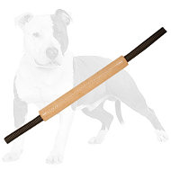 Hard pocket toy made of leather with two handles