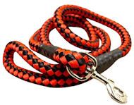 5 foot Round Nylon Leash With Brass Snap for dogs