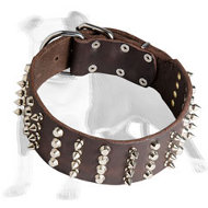 Fashion Spiky Leather Dog Collar with Pyramids Fashion Spiky Leather Dog Collar with Pyramids