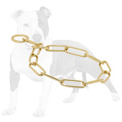 Training choke dog collar made of brass