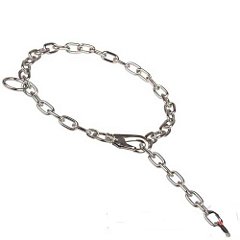 Fur saver choke chain dog collar with chrome plating