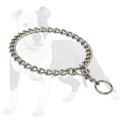 Choke dog collar with smooth links