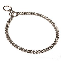 Choke dog collar smoothly polished