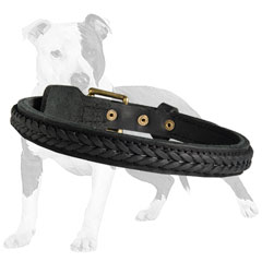 Easy Adjustable Leather Canine Collar