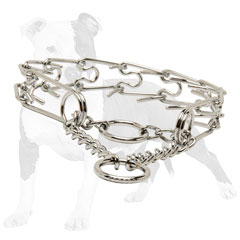 Steel chrome plated steel pinch dog collar