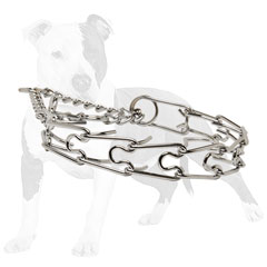 Sturdy chrome plated pinch dog collar