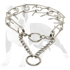Strong steel pinch dog collar