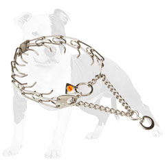 Chrome plated steel pinch dog collar