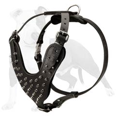 Made of selected genuine leather daily canine harness