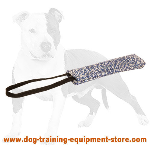 French Linen Bite Tug for Puppies with One Handle