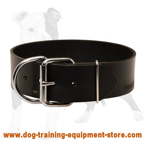 Soft and Smooth Extra Wide Leather Dog Collar for Training, Walking and Other Activity of Your Canine