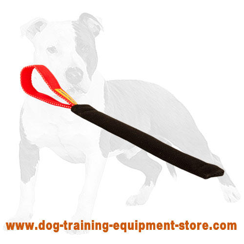 French Linen Puppy Bite Tug 1 3/4 inch x 12 inch with Handle