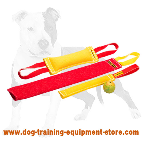 French Linen set of Tugs for Puppy Training