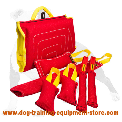 Upgraded Puppy Training Set of Bite French Linen Tugs