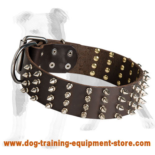 Leather Pet Collar, Brown Leather Collar, Large Collar