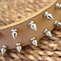 Bull Leather Spiked Dog Collar - 2 Rows of spikes-Dog Supplies