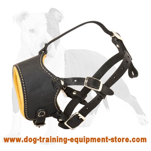 Bite Protection Leather Muzzle with Nappa Leather Padding