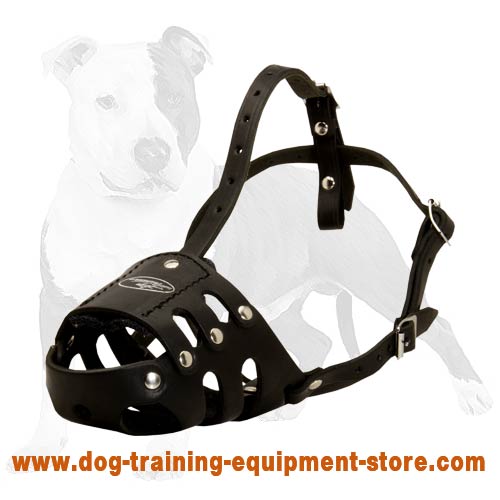 Multifunctional Breathe Free Leather Dog Muzzle